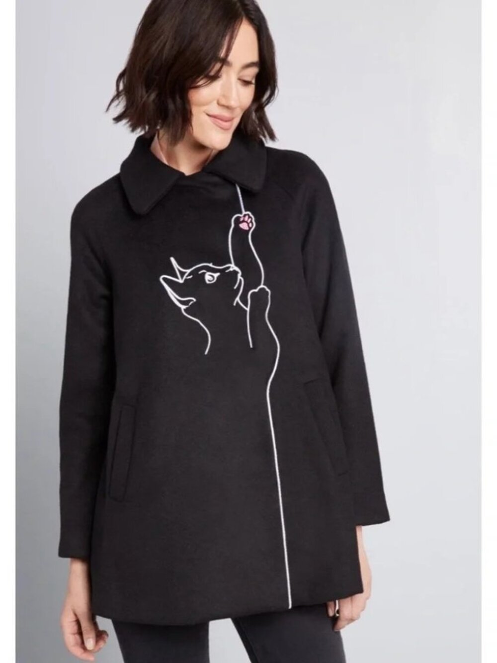 Modcloth + Banned Retro Kitty Kar Coat
